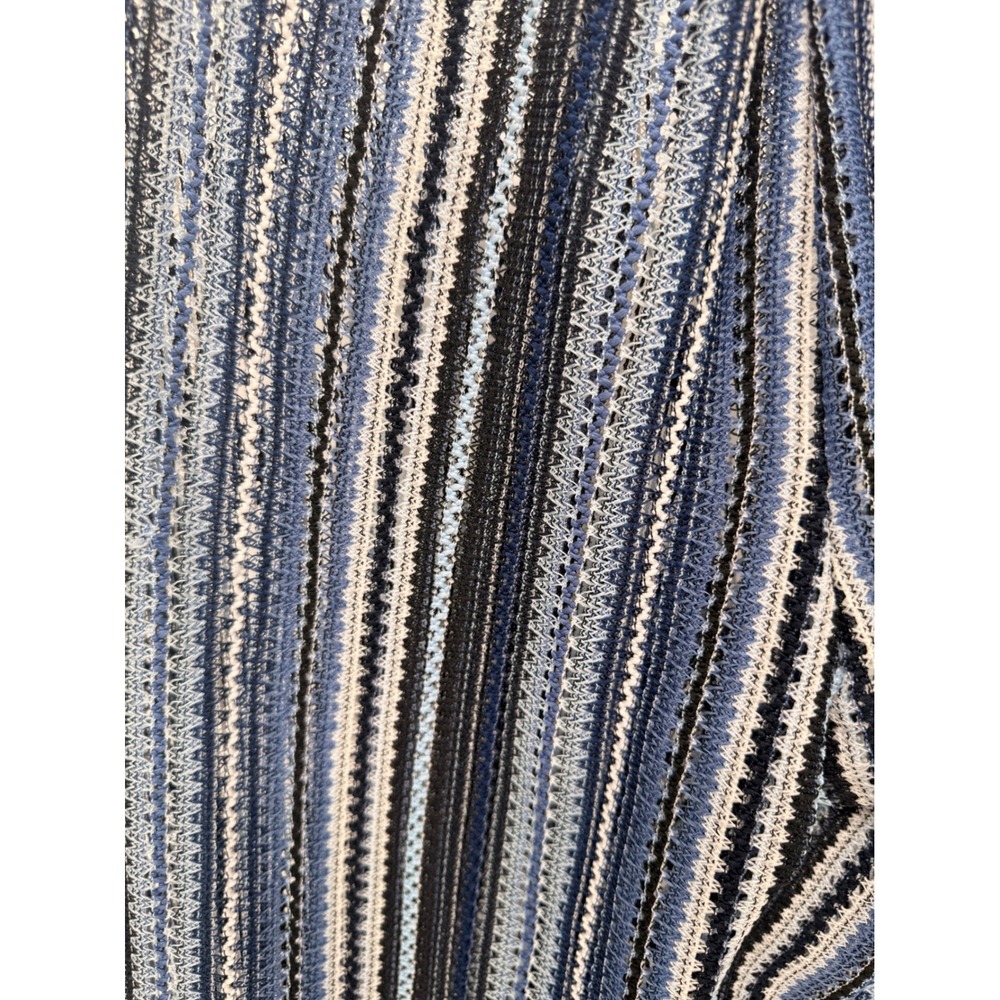 BECCA by Rebecca Virtue Blue Striped Knit Beach Cover Up Pants Medium Wide Leg - Picture 5 of 6